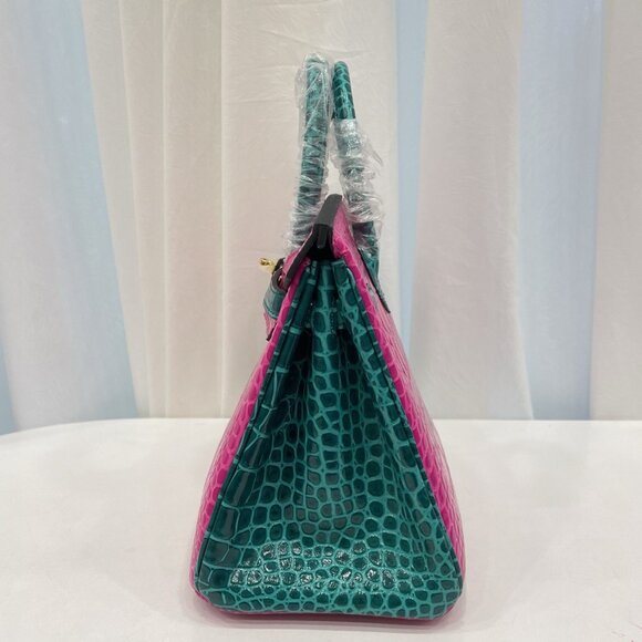 Genuine Leather Color Croc Pattern Handbag with 25cm - Picture 4 of 9